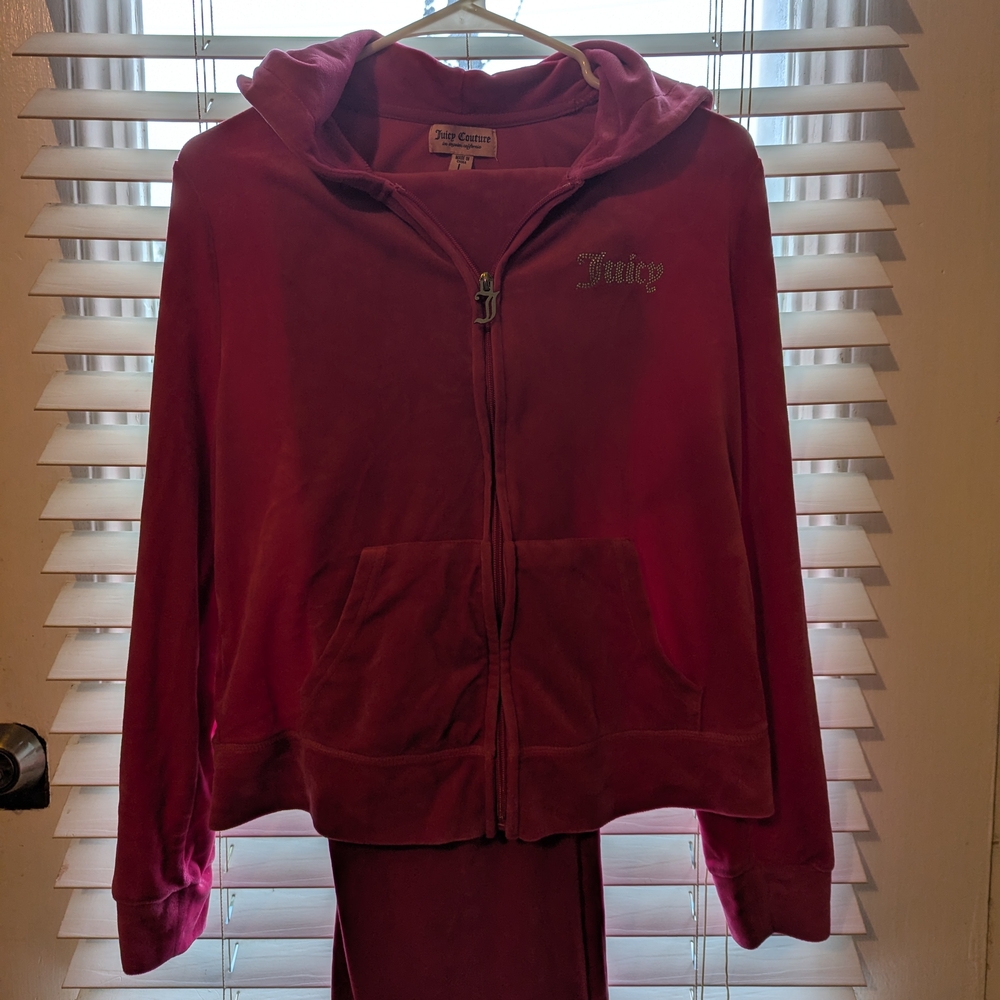 Juicy Couture Pink Velour Zip Hoodie + Pants